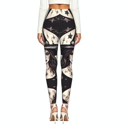 Leggings de compresión para mujer Magic Witch con estampado bohemio suave 3