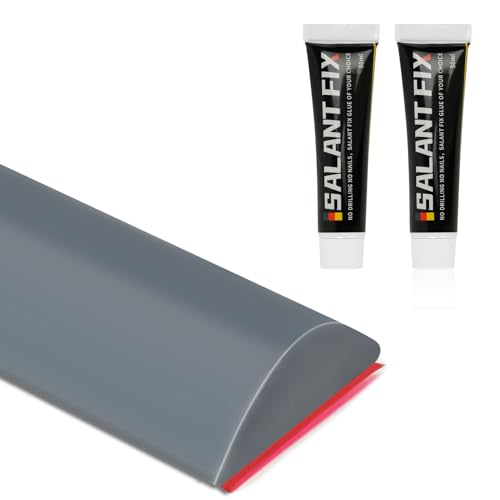 Flintronic 2M Schwallschutzleiste Dusche Selbstklebend, Duschdichtung Schwallschutz, Duschwasserstop rahmenlose Duschtür, Silikon Duschschwelle Boden, für Küchen, Bäder, Waschbecken(Grau)