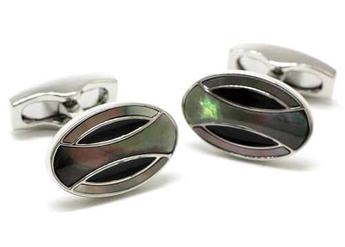 サイモン・カーター(SIMON CARTER) デコ カーヴ カフス（黒蝶貝）カフスボタン カフリンクス