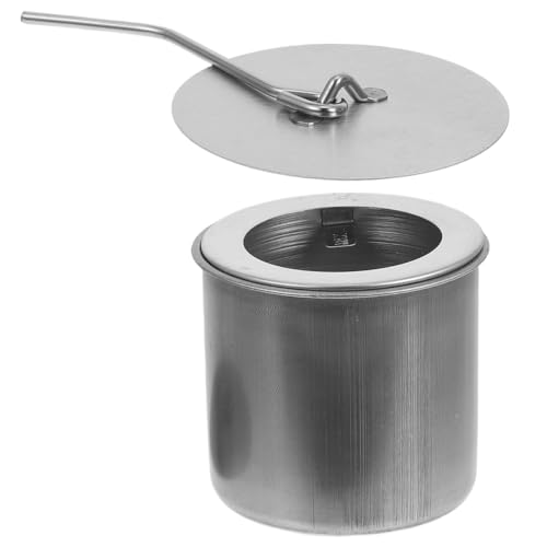 BESPORTBLE Mini brasero de mesa de acero inoxidable portátil para exteriores e interiores con tapa de extintor, incluye taza interior y taza exterior para patio