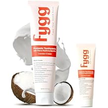 Fygg Fluoride Free Toothpaste 4 oz with Travel Size Pack of .7 oz Coconut