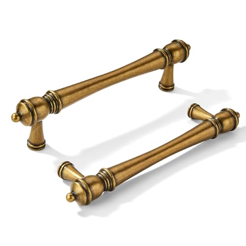 khtumeware 2 Pack 3 inch(76mm) Hole Center Vintage Antique Brass