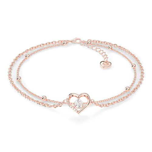 SERASAR Fußkette Damen Schmuck 925 Sterling Silber 18 Karat Rose gold...