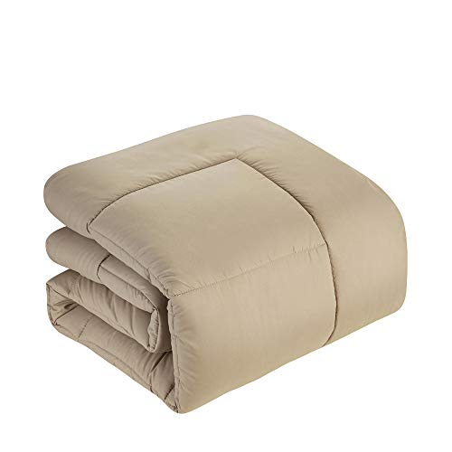 My Sweet Home Daunen-Alternative Steppdecke für alle Jahreszeiten, Wärme, luxuriös, Plüsch, Mikrofaser, Füllung, Bettwäsche, Voll, Taupe – Ansicht 2
