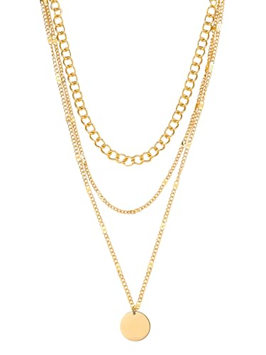 Image of Yellow Chimes Multi Layered Choker Necklace for Women | Fashion Gold Plated Chain Necklace | Multilayered Chain Necklace for Women | Western Necklace for Girls Birthday Anniversary Gift for Women Wife