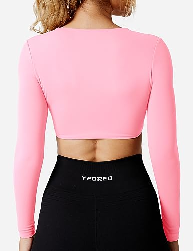 YEOREO-Kyla-Women-Crop-Top-Long-Sleeve-Padded-Sports-Low-Medium-Impact-Yoga-Shirt-Workout