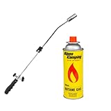 Unkrautbrenner inkl. 1 Butangaskartuschen Unkrautvernichter mit Piezo-Zündung Brenner mit Bajonettanschluss Abflammgerät für Butangas Ventilkartuschen System MSF-1A inklusive Gratis Verbands Set