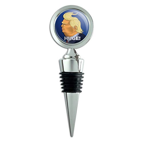 Huge! Donald Trump Caricature with Wind Blowing Hair Funny Wine Bottle Stopper