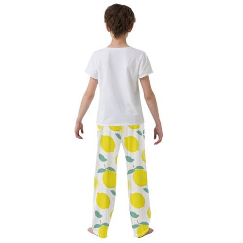 ZZKKO Lemon Citru Leaves Tropical Boys Pants for Kids Jogger Pants with Pockets S-XL3