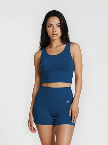 Image of Sfytt Women's High Waist Biker Shorts for Gym, Workout, Yoga & Running, 4 Inch Compression Activewear Shorts, Stretch Polyester Spandex Fabric