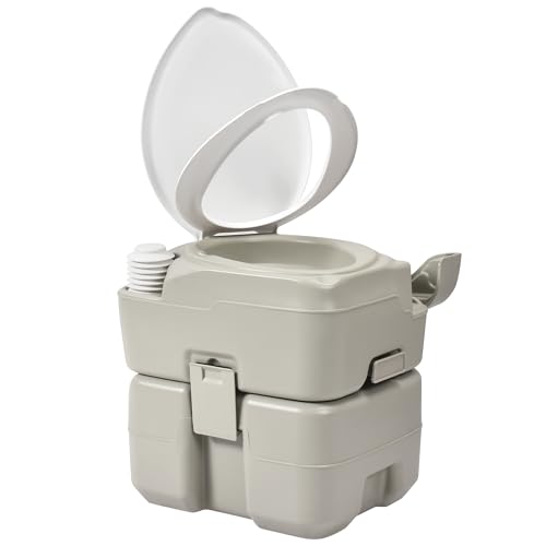 Image of YITAMOTOR 5.3 Gal Portable Toilet for Camping, RV Toilet with Diagonal Elongated Bowl Seat, Porta Potty with Hand Sprayer, Leak-Proof for Adults, RV Travel, Hospital, Boat, Trip, Home