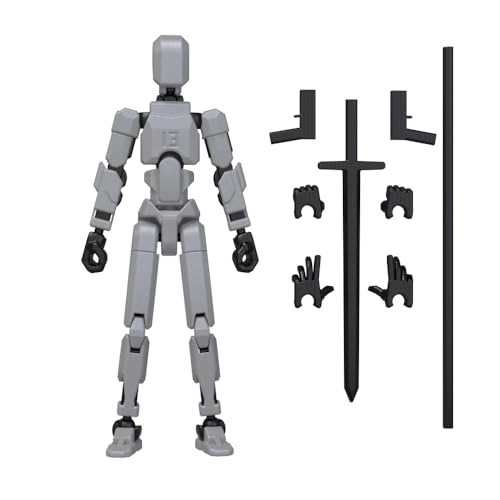 Image of MerryXD Titan 13 Action Figure, 3D Printed Multi-Jointed Movable, Grey