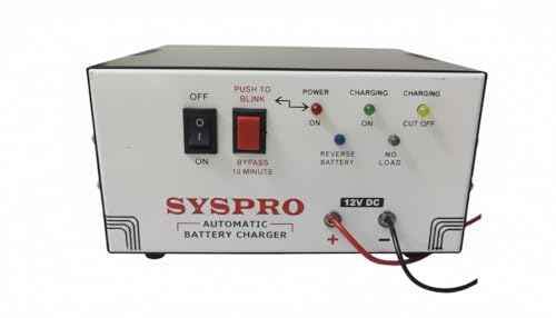 Image of SYSPRO Automatic Battery Charger with 7 AH to 100 AH Battery Charging AMF Panel Bike Truck Car Toys and 12V Charger