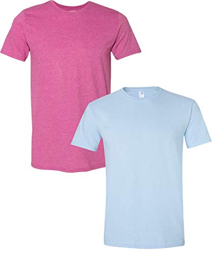 Gildan T-shirt Softstyle coton homme - Paquet 2, small, myrtille-bleu clair