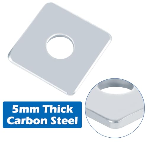 Ghligna 100Pcs Galvanized Square Washers Plate 5/8" ID, 2x2 OD 1/5" Thickness Fender Washers Nut Anti-loosening Plate Fastener for Construction and Industrial Equipment by Ghligna - Image 4