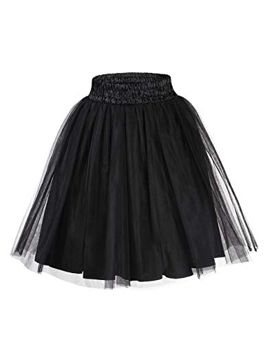 GlorySunshine Women's 50s Petticoat Skirt Tutu Tulle Skirt Crinoline Underskirt Summer Casual Skirts