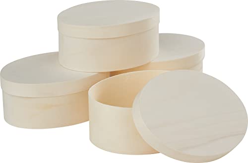 VBS Spanschachtel Oval, 12 x 9 cm, H 5 cm, 4 Stück