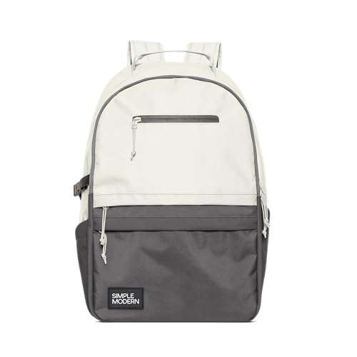 Image of Simple Modern Kids Backpack for School | 25L Laptop Backpack | Multi-Color | Ellis Bookbag for Girls, Boys | Cute Backpack for High School, College, Teens | White, Gray