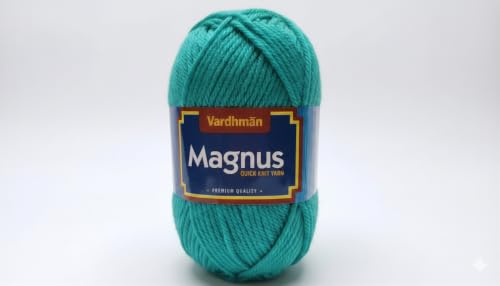 Image of Vardhman Magnus Knitting Yarn 100% Acrylic Bulky 4Ply Yarn (Pack of 1 Ball - 100g) - Knitting & Crochet Yarn for Winter Sweaters, Scarves, Blankets | Hypoallergenic, Hand Wash - Teal Blue