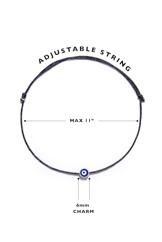 Dainty Enamel Evil Eye Bracelet - Friendship Bracelet - String Evil Eye Jewelry Mexican Bracelet Mal De Ojo Turco - Protection Bracelet - Luck Amulet for Women, Men, Family & Friends4