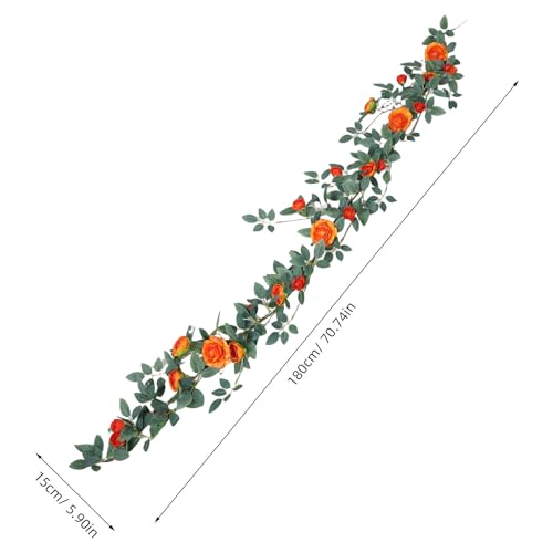 Guirnalda de rosas artificiales de tela CANIGHT enredadera versátil para bodas 3