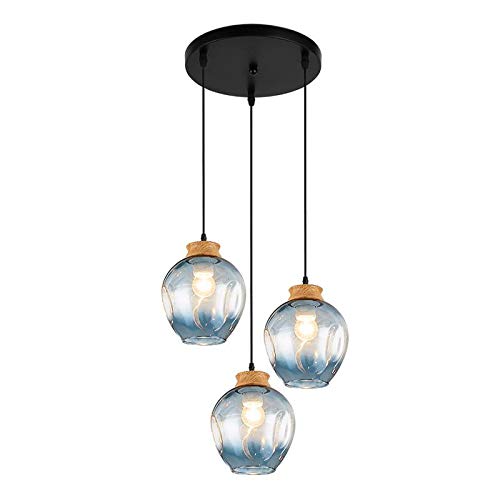 Fashion Creative Personality 3 Lights Twisted Glass Dining Room Living Room Pendent Lamp (Round top)