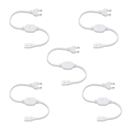 Image of Murphy 220V AC PIN Connector /Adaptor /Cable for LED (SMD 2835-120 LED /Mtr.) Rope Light (Pack of 5), White