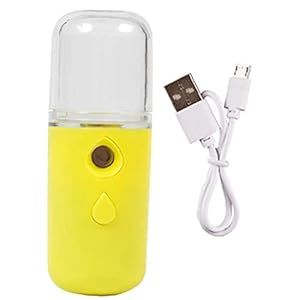 Facial Mist Spuit Handheld Gezichtsstoomboot USB-opladen voor huidverzorging Hydraterende hydrating geel 30ml