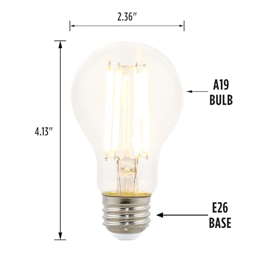 Image of Westinghouse Lighting 5260000 10 Watt (100 Watt Equivalent) A19 Dimmable Clear Filament LED Light Bulb, Medium Base