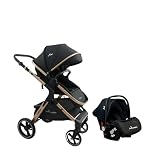 Premium Baby Carrinho Travel System Kansas Gold Preto