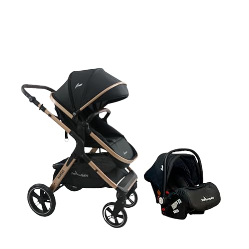 Premium Baby Carrinho Travel System Kansas Gold Preto