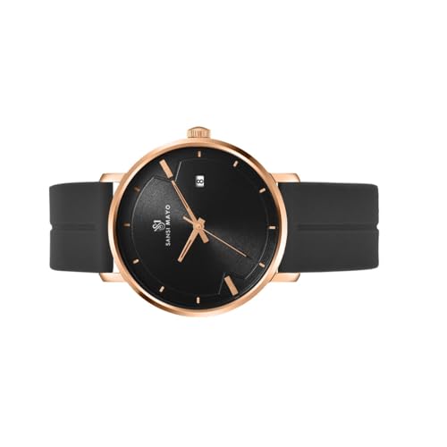 Image of Analog Watch for Men with Silicone Band | Magnetic Lock Strap | Japanese Quartz Movement | Water Resistant | Formal & Casual Wristwatch Gift