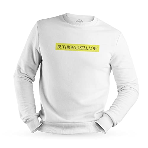 Buy High Sell Low Crypto Currency Trading Blockchain Finance Business Bitcoin Umorismo Meme, bianco, S