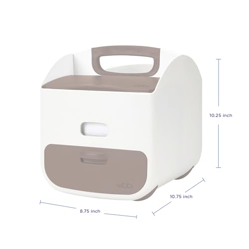 Image of Ubbi Portable Diaper Caddy and Changing Mat, Diaper Storage, Caddy Organizer, Stores Baby Diapers, Wipes & Baby Accessories, Taupe