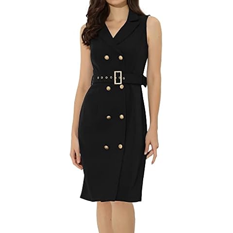 Allegra K Women's Sleeveless Blazer Dress Cover