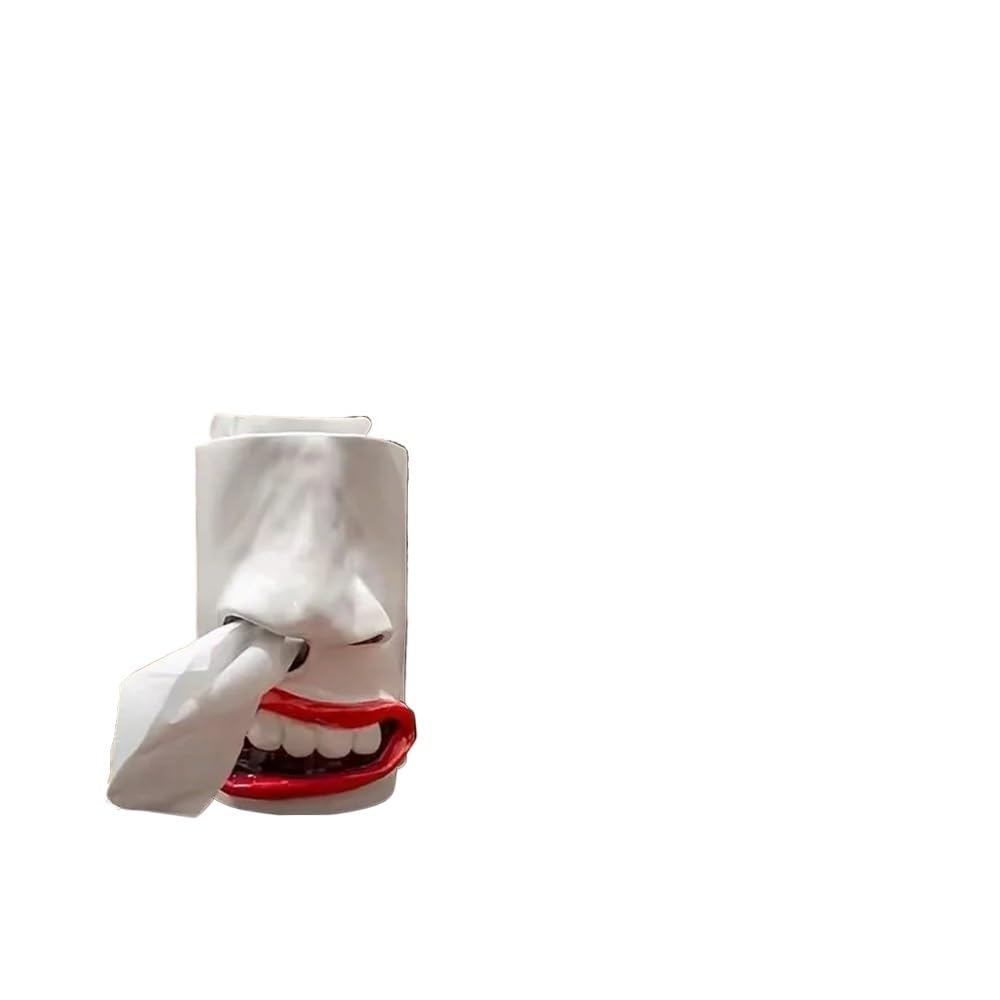 Aimanqi White Funny Paper Rack Decoration Funny Nose Tissue Holder Resin Craft Desktop Ornaments