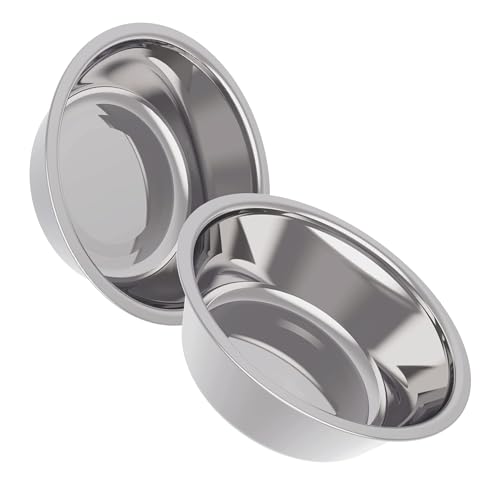 AVERYDAY 20oz Stainless Steel Dog Bowls Set, 2 Pack for Replacement Dogs Bowl Stand, 2.5 Cups Metal Dog Bowls, 5 Inch Small Dogs Water Bowl for Raised Feeder with Opening 5.43-5.71''