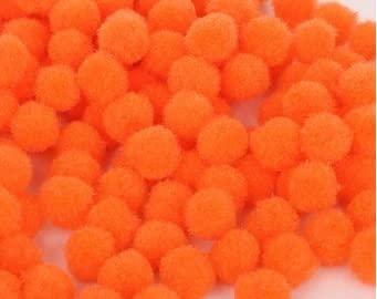 MOREL Orange POM POM Balls, 20 MM, Used in Jewellery & TORAN Making, Macrame Art & Craft , Decorations, Bag, Dresses, School Projects, Christmas, DIY, ETC (Pack of 50)