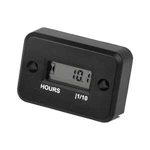 Jayron Compteur horaire numérique LCD inductif étanche pour bateau, souffleuse à neige, onduleur, générateur, tondeuse à gazon et petit moteur à essence (HM006A, noir)