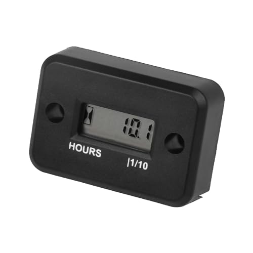 Jayron Compteur horaire numérique LCD inductif étanche pour bateau, souffleuse à neige, onduleur, générateur, tondeuse à gazon et petit moteur à essence...