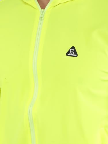 Image of GREENLANDS Windcheater GNL TRISH: Men's Reflective Windproof Jacket - NS Lycra, Breathable Mesh, Multiple Pockets, Adjustable Waist, Full Sleeves for Outdoor Adventures
