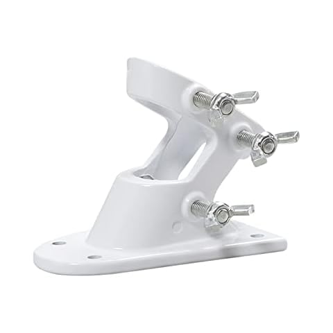 Barcetine Two-Position Flag Pole Holder, Wall Mounted Flag Pole Bracket for House, Heavy Duty and Rust Free, 1" Inner Diameter, (1PCS, White) Cover