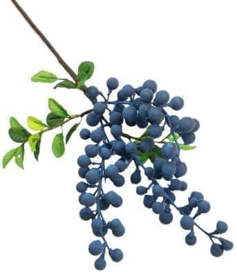 GOUDOGEDC Artificial Blueberry Stems with Berries Blue Christmas Fruit Decor DIY Floral Arrangement Artificial Plants Flowers