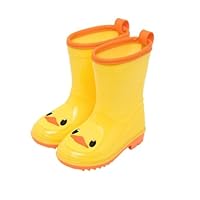 ENEN Rain Boots for Kids Girls and Boy, Rain Boots Toddler 1-9yrs Unisex Children Wellies Waterproof Non-Slip Rubber Gripped Sole for Spring Summer, School, Outdoors (7103 duck,5)