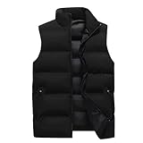 Genérico Chaleco Acolchado Hombre Invierno Casual Abrigo Sin Mangas de Plumas con Cremallera y Bolsillos Ligera Chalecos Frio Extremo Oversize Chaqueta Esqui Trekking Colete Homem Nero XL