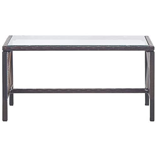 Homgoday Juego de sofás de jardín de 4 piezas con cojín de ratán sintético marrón, sofá cama, sofá salón sofá moderno, sofás para exteriores de jardín, muebles exteriores - imagen 4