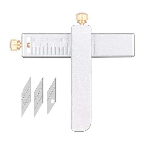 Leather Strap Cutter, Heavy-Duty Stainless Steel Manual Cutting Tool with 3 Blade,Precision Leather Belt Cutter for DIY Crafting, Belts, and Accessories