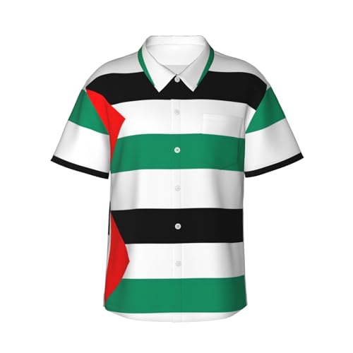 Chemise hawaïenne drapeau palestinien homme anti-transpiration pour rester au frais à la plage