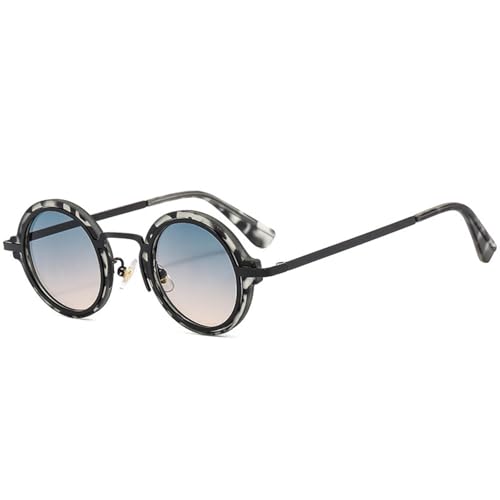 Lunettes de soleil rondes anti-éblouissement UV400 monture transparente