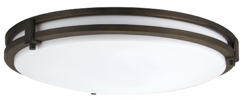 Lithonia Lighting FMSATL 16 20840 BZA M4 LED Saturn Flushmount Ceiling Light Fixture for Kitchen | Hallway | Bedroom, Dimmable, 4000K, Antique Bronze